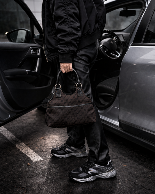 Vintage Gucci Abbey Tote Black Canvas