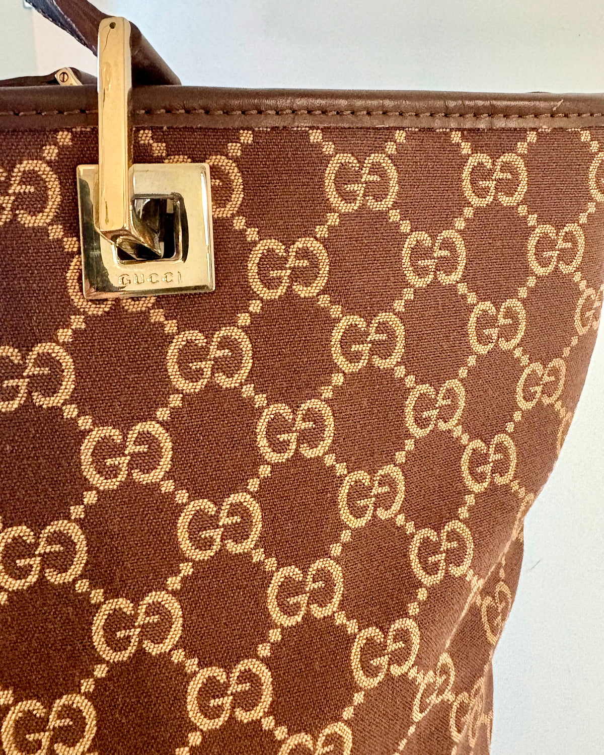Vintage Gucci CC Canvas Tote Bag