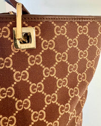 Vintage Gucci CC Canvas Tote Bag