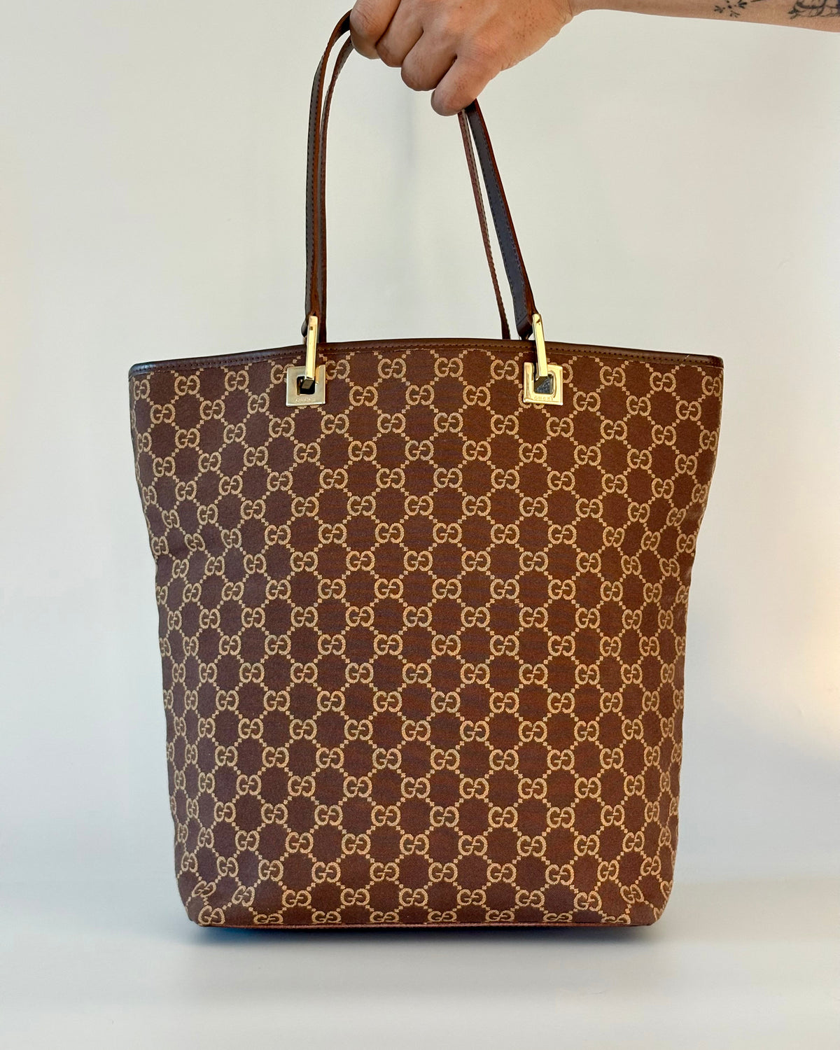 Vintage Gucci CC Canvas Tote Bag