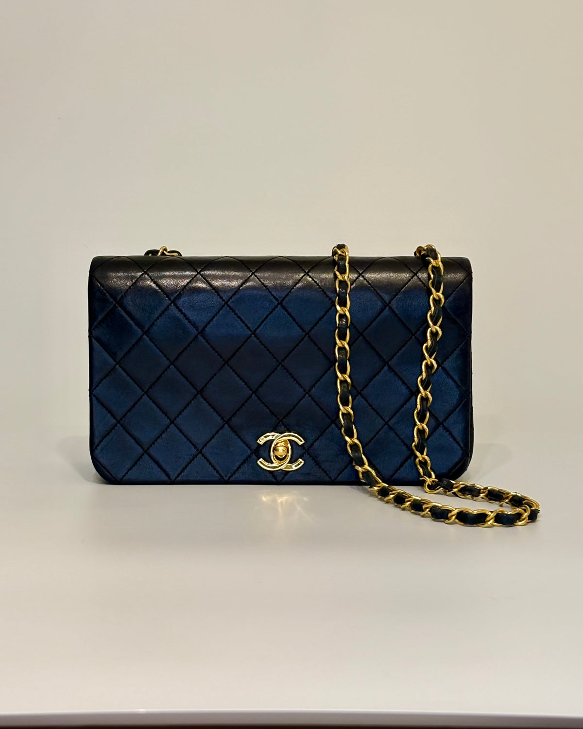 Vintage Chanel Classic Full Flap 24K Gold Hardware
