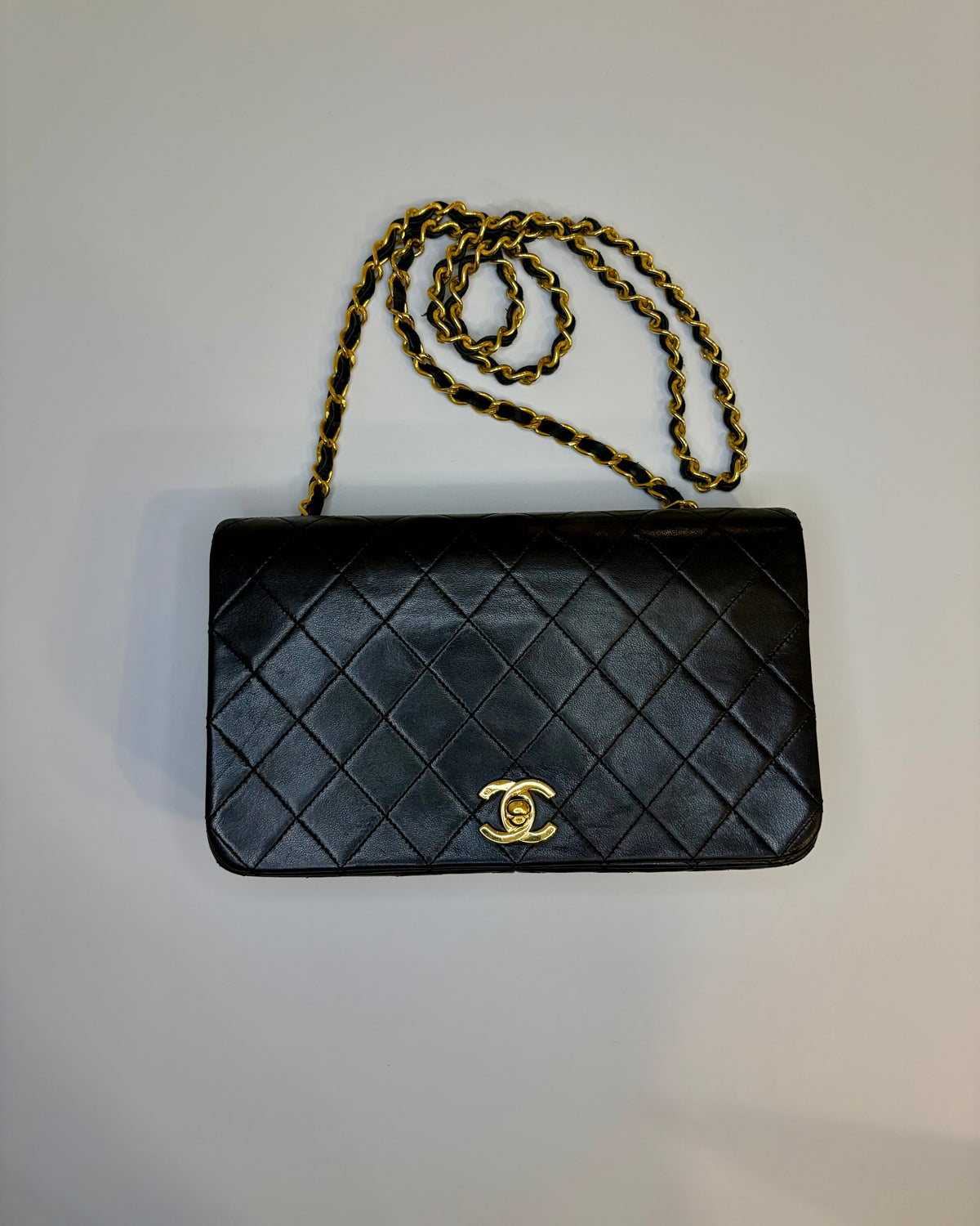 Vintage Chanel Classic Full Flap 24K Gold Hardware