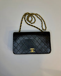 Vintage Chanel Classic Full Flap 24K Gold Hardware