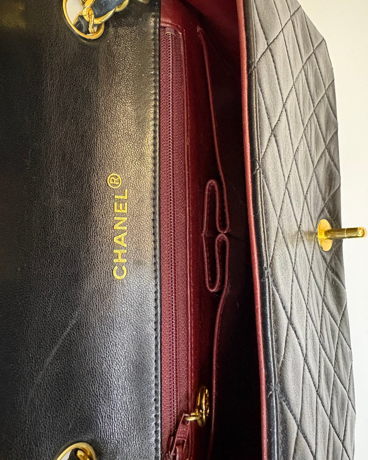 Vintage Chanel Classic Full Flap 24K Gold Hardware