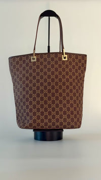 Vintage Gucci CC Canvas Tote Bag
